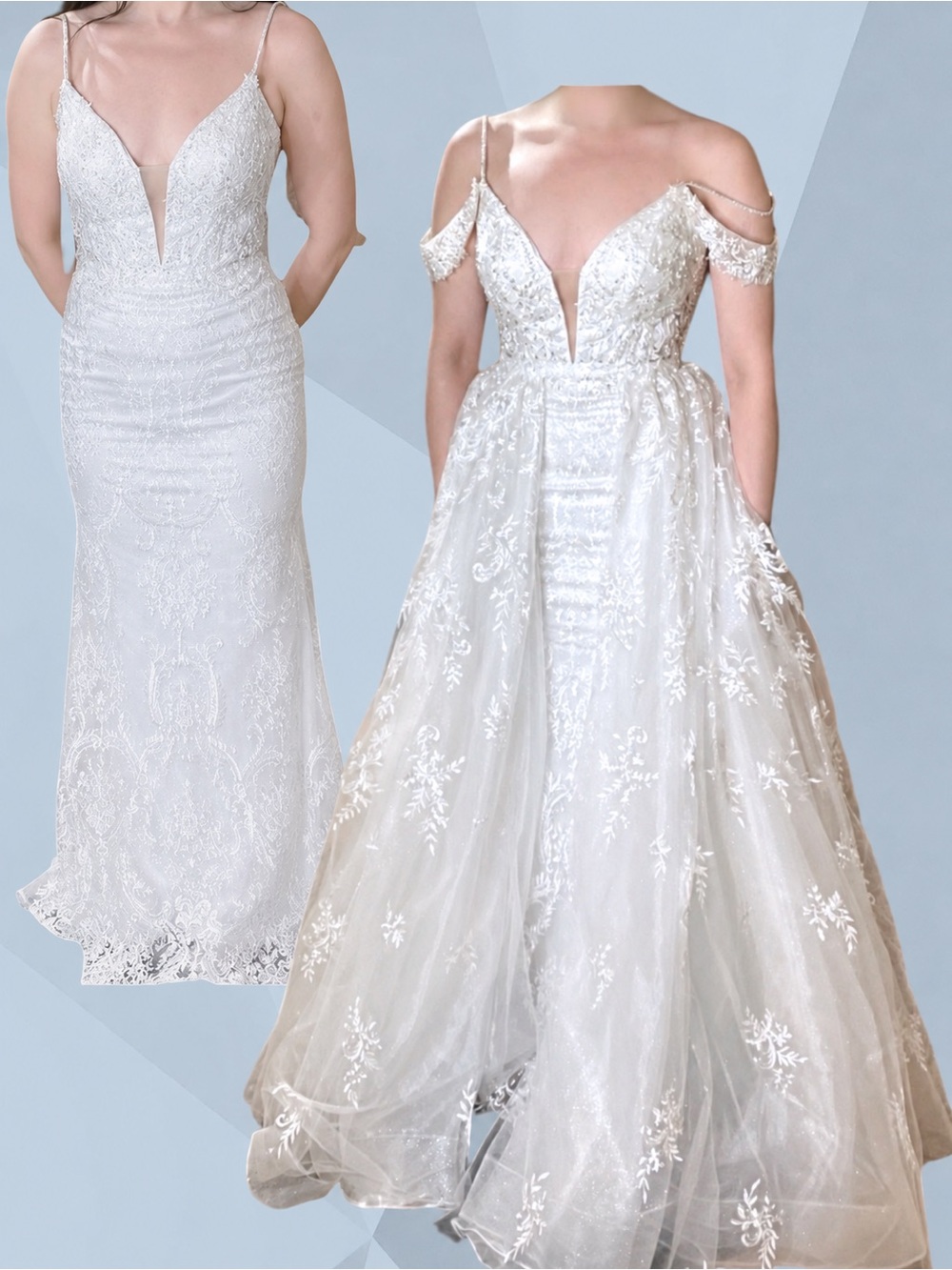 Sherri Hill 54935 Ivory Wedding Dress Sz 4 with Detachable Overskirt NWT